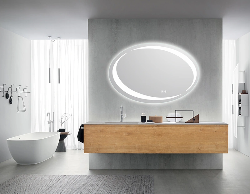Mosmile Wall Oval Anti-fog LED Illuminated Light Bathroom Mirror